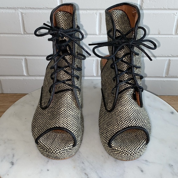 JEFFREY CAMPBELL Handmade IBIZA LAST Platform Ankle Booties Lace-Ups Size 8 - Picture 3 of 17